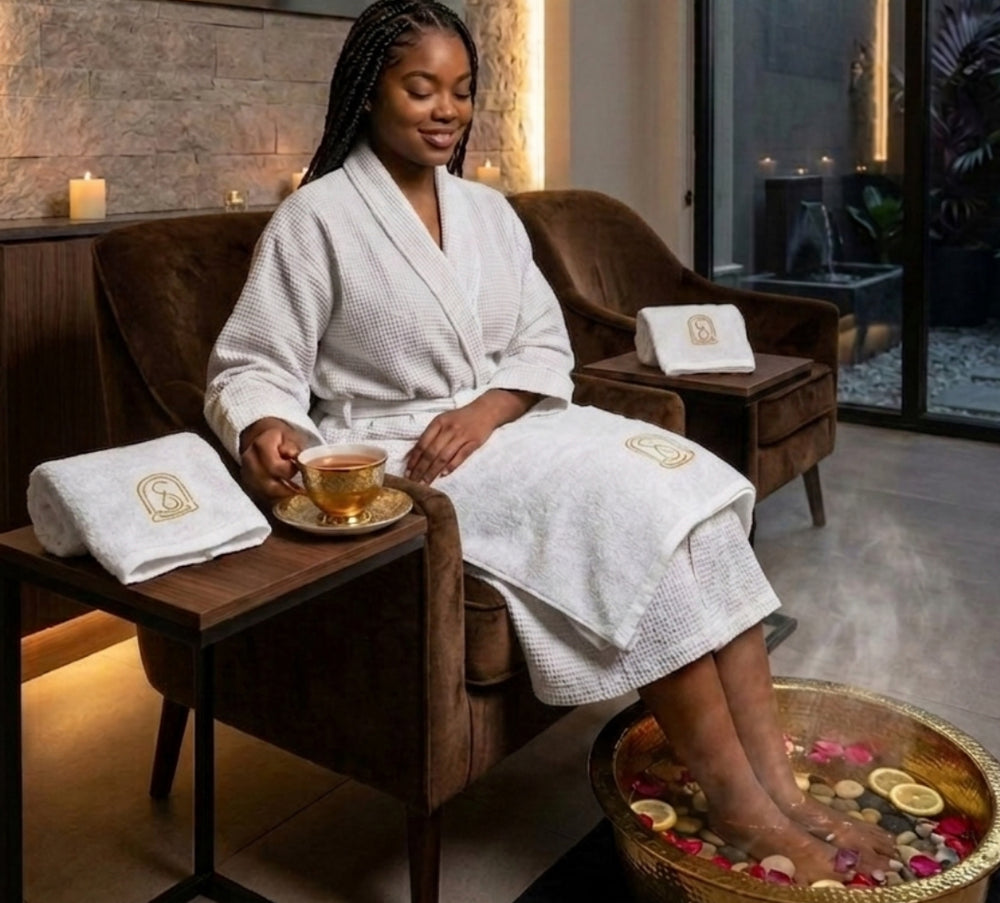 Self-love Escape- Full-body massage • Foot soak • Wellness bowl • Mocktail • Robe & slippers • Gift bag • Affirmation card